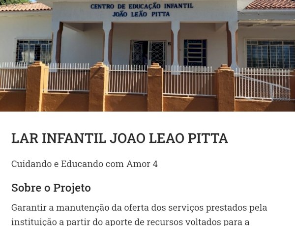 CAMPANHA UNIÃO SOLIDÁRIA - Apoie LAR INFANTIL JOAO LEAO PITTA